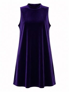 Annalee + Hope Purple Velvet Sleeveless Dress – Size Medium